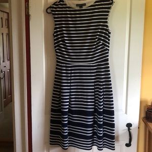 Navy blue striped dress